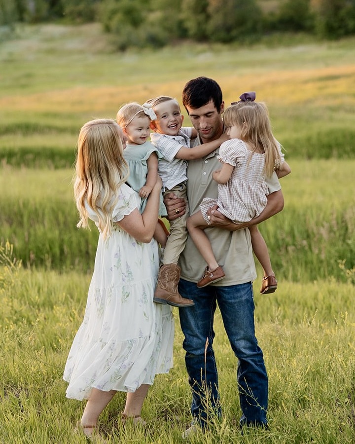 Riley Sant, Founder & Master Electrician, with his family